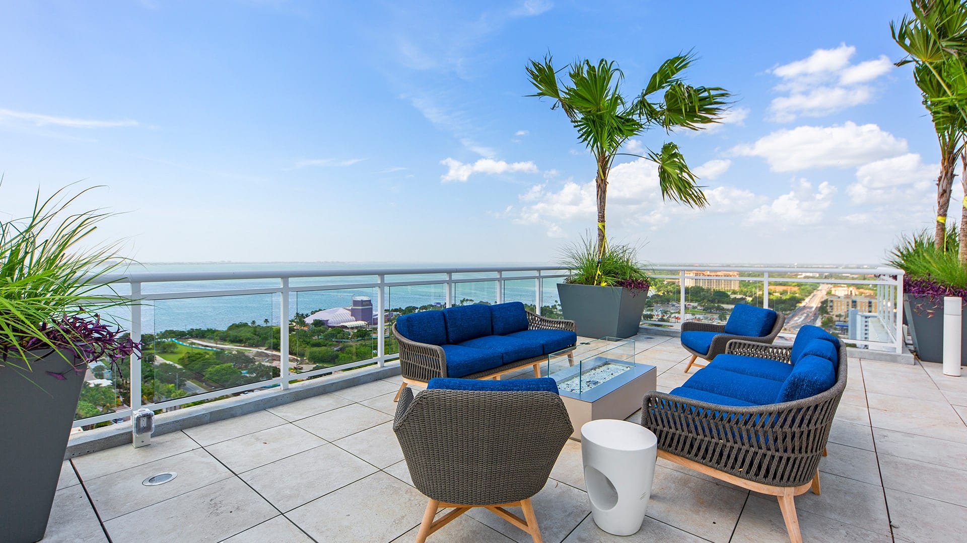blvd sarasota rooftop fire pit lounge view